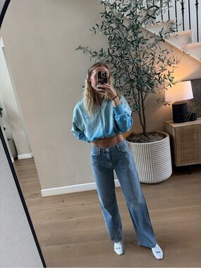 Agolde Harper mid rise relaxed straight jeans in FLASH